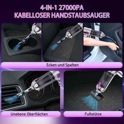 Lyiazsoy Handstaubsauger Akku Kabellos, 27000Pa Mini Auto Staubsauger